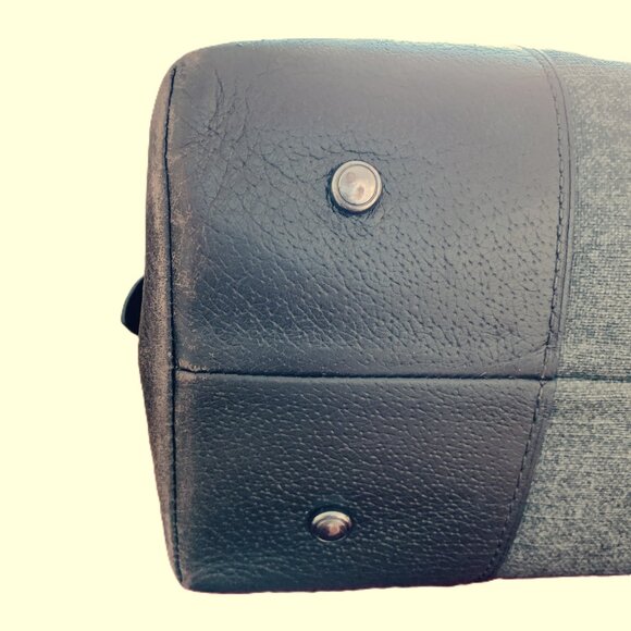 TUMI Business Bag Satchel Large Leather Villa Nivelle Zips Tags Grey Brown - Picture 8 of 16